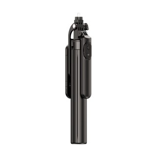 Wozinsky Selfie stick WH181D-Y1S teleskopowy statyw 1.75m ze stopu aluminium z podwójną lampą i uchwytem na telefon - czarny