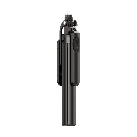 Wozinsky Selfie stick WH181D-Y1S teleskopowy statyw 1.75m ze stopu aluminium z podwójną lampą i uchwytem na telefon - czarny