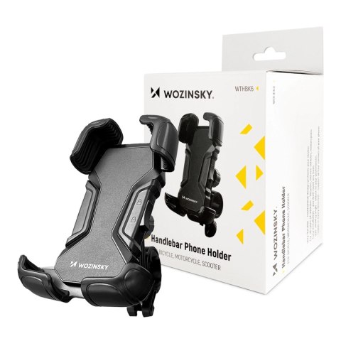 Wozinsky mocny uchwyt na telefon na kierownicę roweru, motocykla, hulajnogi czarny (WBHBK6) Wozinsky mocny uchwyt na telefon na kierownicę roweru, motocykla, hulajnogi czarny (WBHBK6)