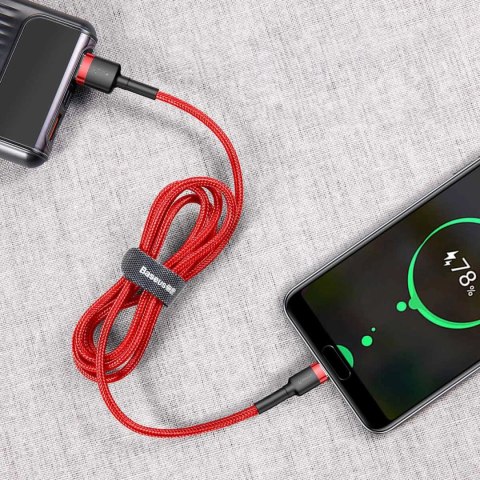 Kabel Baseus Cafule USB-A / USB-C QC 3.0 3A 0.5 m - czerwony