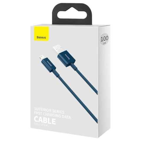 Baseus Superior kabel USB - Lightning 2,4A 1 m Niebieski (CALYS-A03)