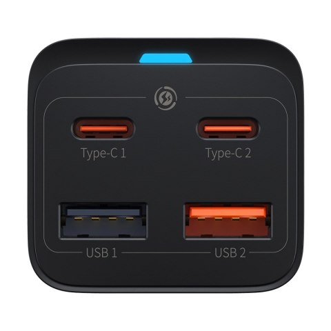 Baseus GaN3 Pro szybka ładowarka sieciowa GaN 2 x USB Typ C / 2 x USB 65W PD, QC4.0+, AFC, PPS + kabel USB Typ C - USB Typ C 1m 