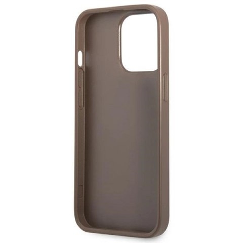 Etui Guess 4G Triangle Logo Cardslot na iPhone 13 Pro / 13 - brązowe