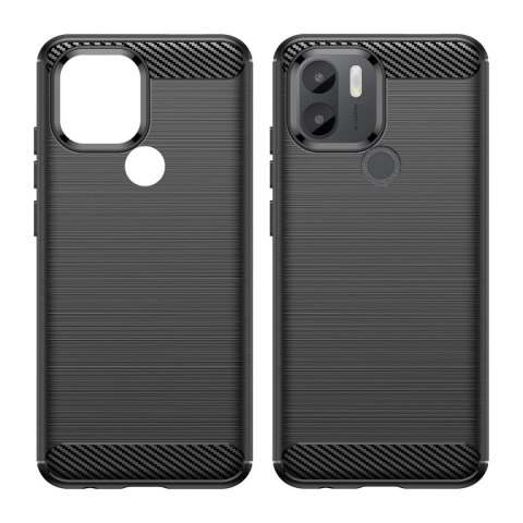 Carbon Case etui do Xiaomi Redmi A1+ elastyczny silikonowy karbonowy pokrowiec czarne Carbon Case etui do Xiaomi Redmi A1+ elastyczny silikonowy karbonowy pokrowiec czarne