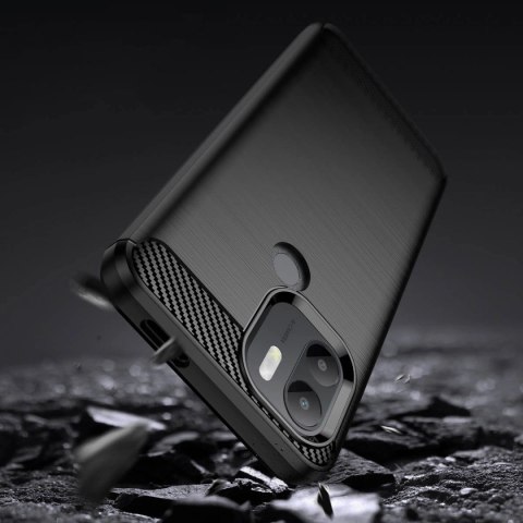 Carbon Case etui do Xiaomi Redmi A1+ elastyczny silikonowy karbonowy pokrowiec czarne Carbon Case etui do Xiaomi Redmi A1+ elastyczny silikonowy karbonowy pokrowiec czarne