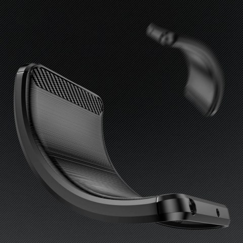 Carbon Case etui do Xiaomi Redmi A1+ elastyczny silikonowy karbonowy pokrowiec czarne Carbon Case etui do Xiaomi Redmi A1+ elastyczny silikonowy karbonowy pokrowiec czarne