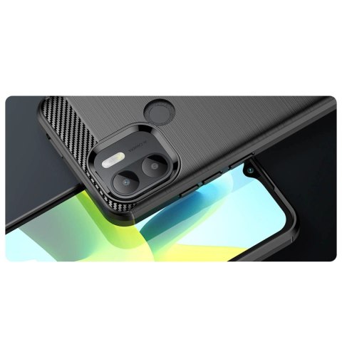 Carbon Case etui do Xiaomi Redmi A1+ elastyczny silikonowy karbonowy pokrowiec czarne Carbon Case etui do Xiaomi Redmi A1+ elastyczny silikonowy karbonowy pokrowiec czarne