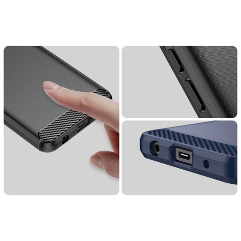 Carbon Case etui do Xiaomi Redmi A1+ elastyczny silikonowy karbonowy pokrowiec czarne Carbon Case etui do Xiaomi Redmi A1+ elastyczny silikonowy karbonowy pokrowiec czarne