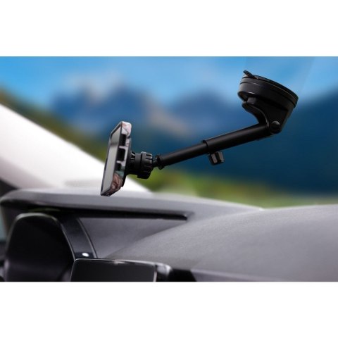 Uchwyt na telefon do samochodu magnetyczny zgodny z MagSafe Forcell F-Grip PrecisionX do szyby / deski / kratki czarny