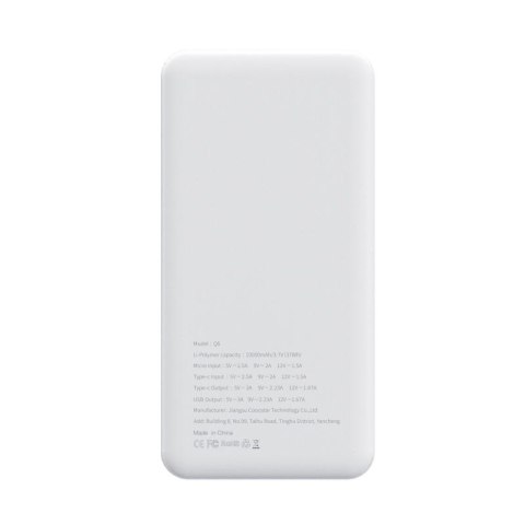 PURIDEA powerbank 10 000 mAh PD QC3.0 3A 20W Q6 biały PURIDEA powerbank 10 000 mAh PD QC3.0 3A 20W Q6 biały
