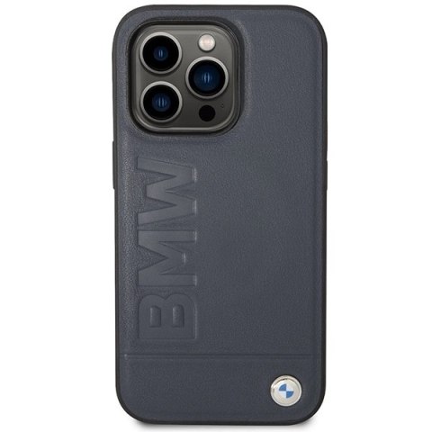 Etui BMW Leather Hot Stamp MagSafe na iPhone 14 Pro Max - granatowe Etui BMW Leather Hot Stamp MagSafe na iPhone 14 Pro Max - granatowe