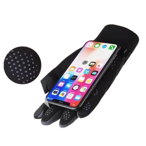 Rękawiczki wiatroszczelne do telefonu męskie - czarno-szare