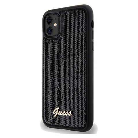 GUESS futerał do IPHONE 11 GUHCN61PSFDGSK (Sequin Script Metal) czarny GUESS futerał do IPHONE 11 GUHCN61PSFDGSK (Sequin Script Metal) czarny