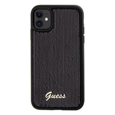 GUESS futerał do IPHONE 11 GUHCN61PSFDGSK (Sequin Script Metal) czarny GUESS futerał do IPHONE 11 GUHCN61PSFDGSK (Sequin Script Metal) czarny