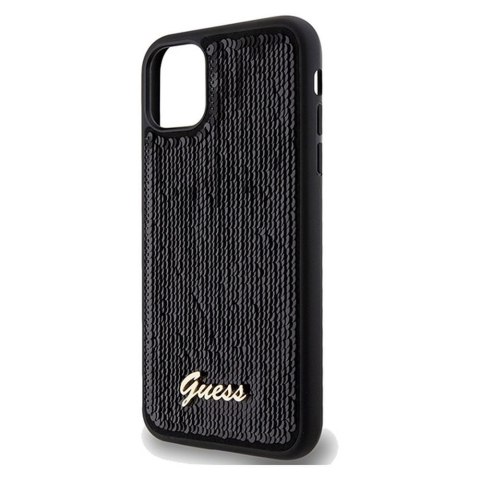 GUESS futerał do IPHONE 11 GUHCN61PSFDGSK (Sequin Script Metal) czarny GUESS futerał do IPHONE 11 GUHCN61PSFDGSK (Sequin Script Metal) czarny
