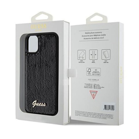 GUESS futerał do IPHONE 11 GUHCN61PSFDGSK (Sequin Script Metal) czarny GUESS futerał do IPHONE 11 GUHCN61PSFDGSK (Sequin Script Metal) czarny