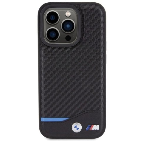 Etui BMW Leather Carbon na iPhone 15 Pro - czarne