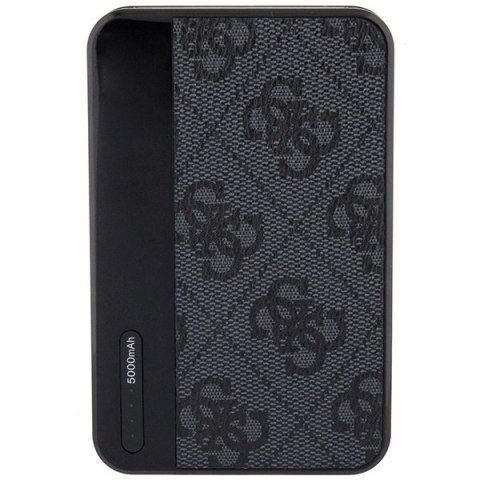 Powerbank Guess 4G Leather Metal Logo 15W 5000mAh - czarny