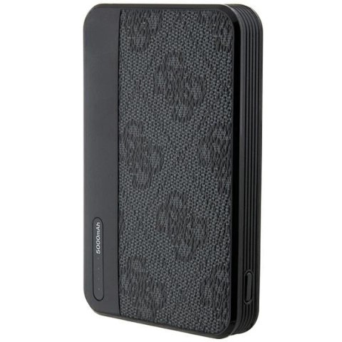 Powerbank Guess 4G Leather Metal Logo 15W 5000mAh - czarny