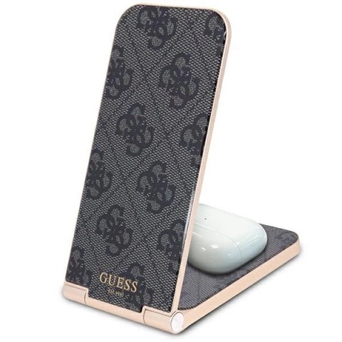 Ładowarka indukcyjna Guess 4G Pattern MagSafe składana 2w1 15W - czarna