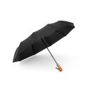 Automatyczny składany parasol z drewnianą rączką 10-ramienny XXL 115 cm czarny Automatyczny składany parasol z drewnianą rączką 10-ramienny XXL 115 cm czarny