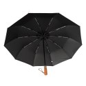 Automatyczny składany parasol z drewnianą rączką 10-ramienny XXL 115 cm czarny Automatyczny składany parasol z drewnianą rączką 10-ramienny XXL 115 cm czarny
