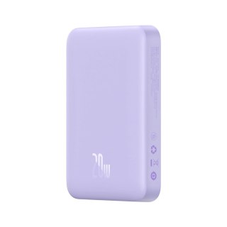 Powerbank Baseus Magnetic Mini indukcyjny 10000mAh 20W - fioletowy + kabel USB-C - USB-C