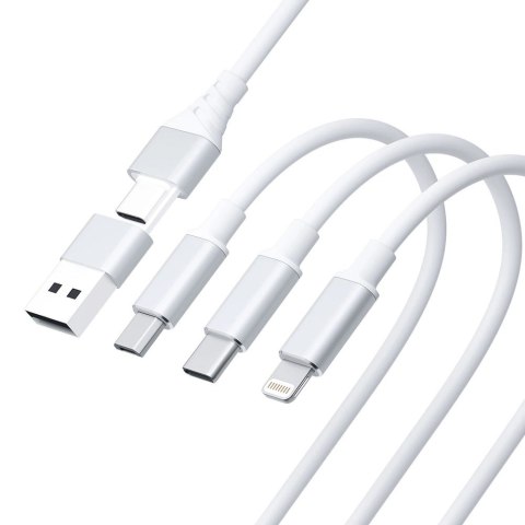 Kabel 3mk Hyper Cable 3w1 USB-A - USB-C / USB-C - micro USB - Lightning 1.5m - biały