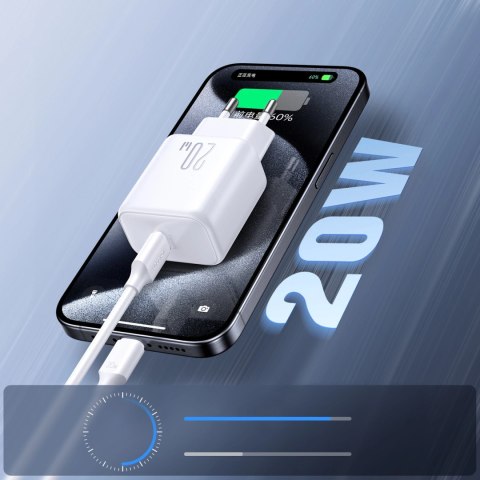 Ładowarka Joyroom JR-TCF20 sieciowa USB-C PD 20W - biała + kabel USB-C / USB-C 1m