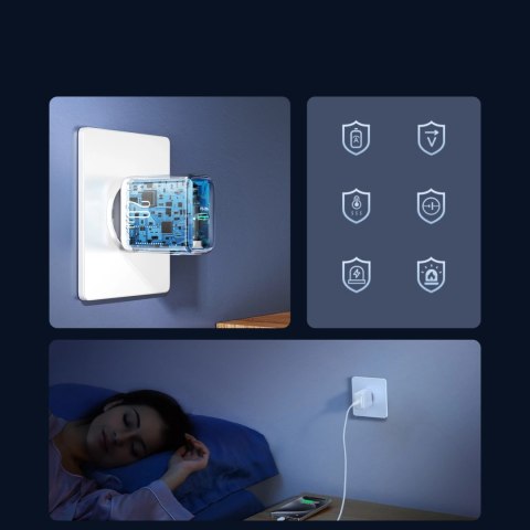 Ładowarka Joyroom JR-TCF20 sieciowa USB-C PD 20W - biała + kabel USB-C / USB-C 1m