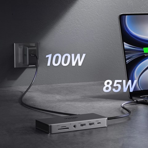 HUB Ugreen CM681 15978 13w1 USB-C - 2x USB-A 3.2 / 2x USB-A 3.0 / USB-C 3.2 / 2x HDMI / RJ45 / SD i TF / AUX / USB-C PD