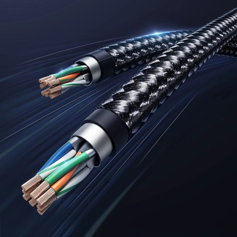 Kabel Ugreen NW153 Ethernet RJ45 Cat8 miedziany rdzeń 1.5m - czarny