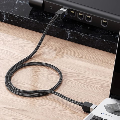 Kabel Ugreen NW153 Ethernet RJ45 Cat8 miedziany rdzeń 1.5m - czarny