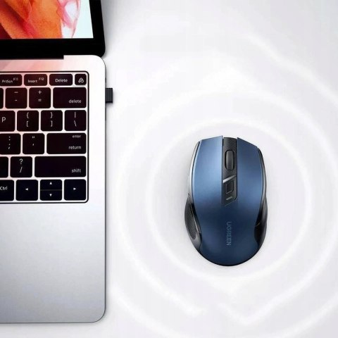Mysz Ugreen MU006 optyczna bezprzewodowa USB 2.4GHz 4000 DPI - niebieska