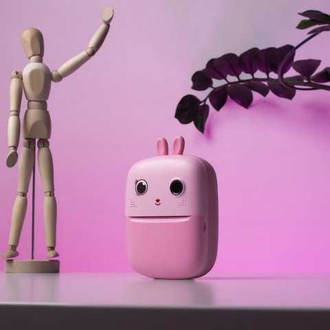 Mini drukarka termiczna dla dzieci z aparatem fotograficznym i kamerą - różowa