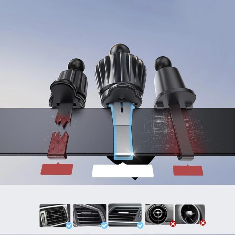 Uchwyt Joyroom JR-ZS409 magnetyczny z ładowarką indukcyjną 15W na kratkę nawiewu w samochodzie - czarny
