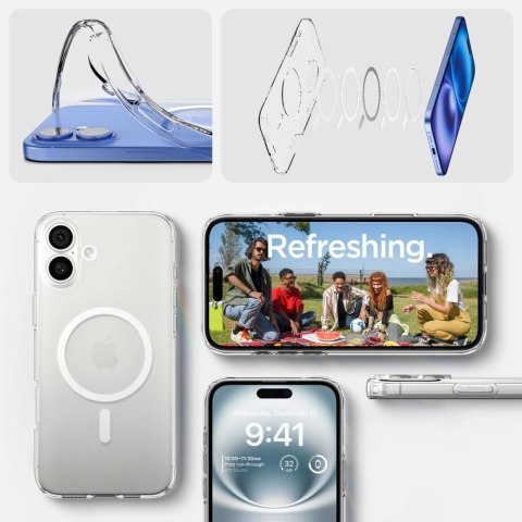 Etui Spigen Liquid Crystal Mag z MagSafe na iPhone 16 Plus - przezroczyste