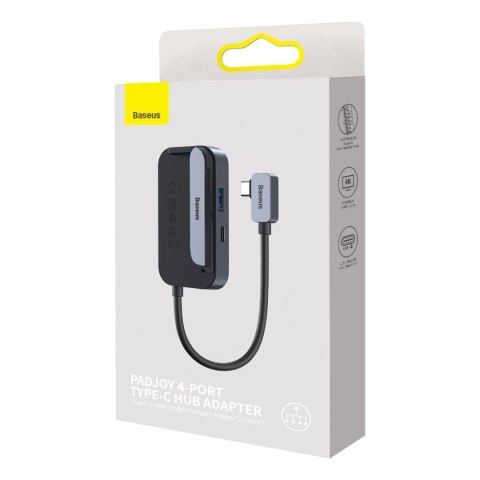 Uniwersalny HUB USB do tabletu / smartfona 4w1 USB-C Baseus PadJoy - ciemnoszary
