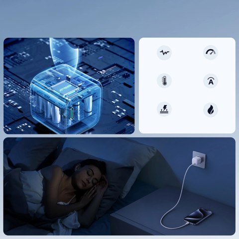 Ładowarka sieciowa Joyroom JR-TCG08 GaN 20W Power Delivery - biała