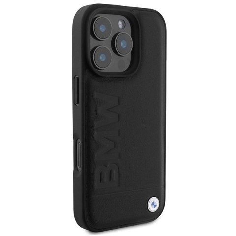Etui BMW Leather Hot Stamp na iPhone 16 Pro Max - czarne