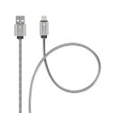 Kabel USB A do USB C Forcell F-Energy QC3.0 2,4A 12W Metal 1 m C234 srebrny