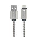 Kabel USB A do USB C Forcell F-Energy QC3.0 2,4A 12W Metal 1 m C234 srebrny