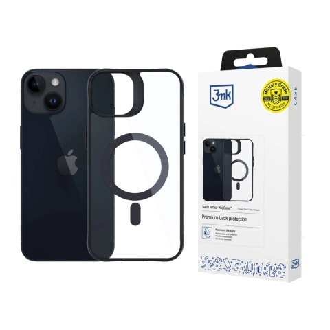 Etui 3mk Satin Armor MagCase z MagSafe na iPhone 13 / 14 - przezroczyste z czarną ramką Etui 3mk Satin Armor MagCase z MagSafe na iPhone 13 / 14 - przezroczyste z czarną ramką