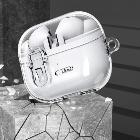 Etui Tech-Protect FlexAir z karabińczykiem na Samsung Galaxy Buds 3 / 3 Pro - przezroczyste