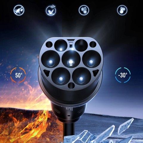 Kabel do ładowania samochodu elektrycznego Ugreen EV708 32A 22kW 5m IP55 - czarny