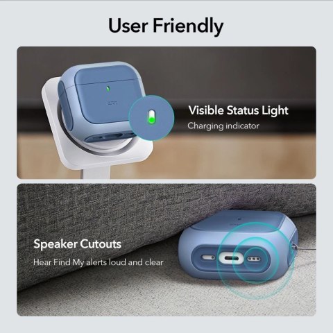 Etui ESR Orbit Halolock MagSafe na Apple AirPods 4 - niebieskie