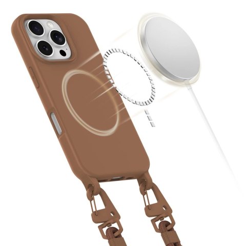 Etui Tech-Protect MagNecklace MagSafe na iPhone 16 Pro - brązowe