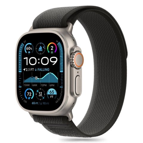 Pasek Tech-Protect Nylon Stripe na Apple Watch 6 / 7 / 8 / 9 / 10 / SE / Ultra 1 / 2 (44 / 45 / 46 / 49 MM) - czarno-pomarańczow