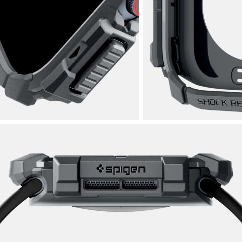 Etui Spigen Rugged Armor na Apple Watch 10 46 mm - szare