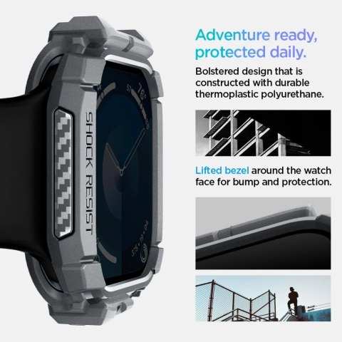 Etui Spigen Rugged Armor na Apple Watch 10 46 mm - szare